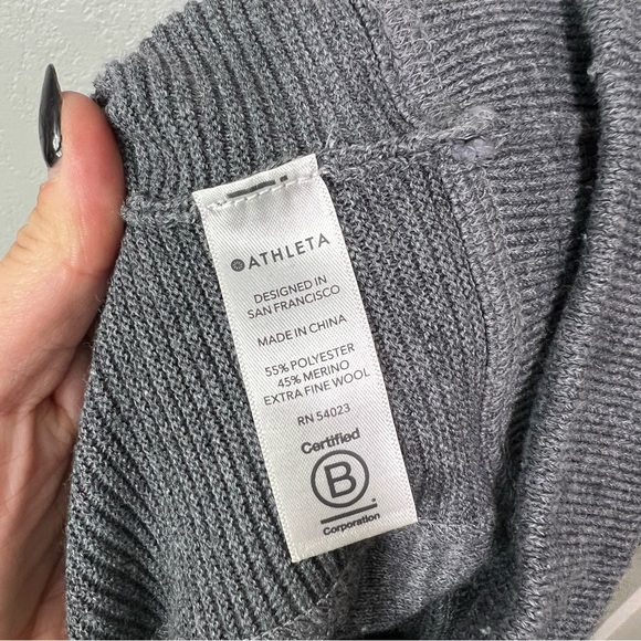 Athleta Canyon Colorblock Sweater Grey Blue Stripe - Picture 9 of 11